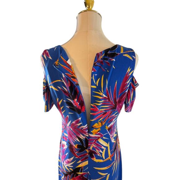 Calvin Klein Women's Cold Shoulder Tropical Print Dress Size 6 Polyester Spandex - Picture 12 of 12